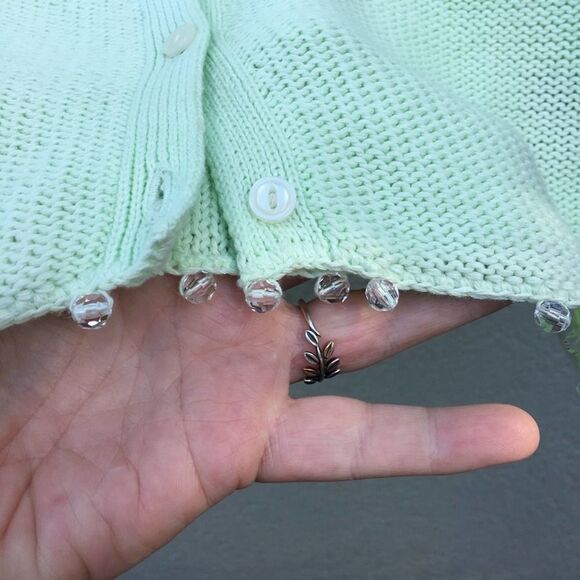 Tommy Hilfiger Mint Green Cardigan Petite Small - Picture 6 of 7